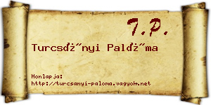 Turcsányi Palóma névjegykártya